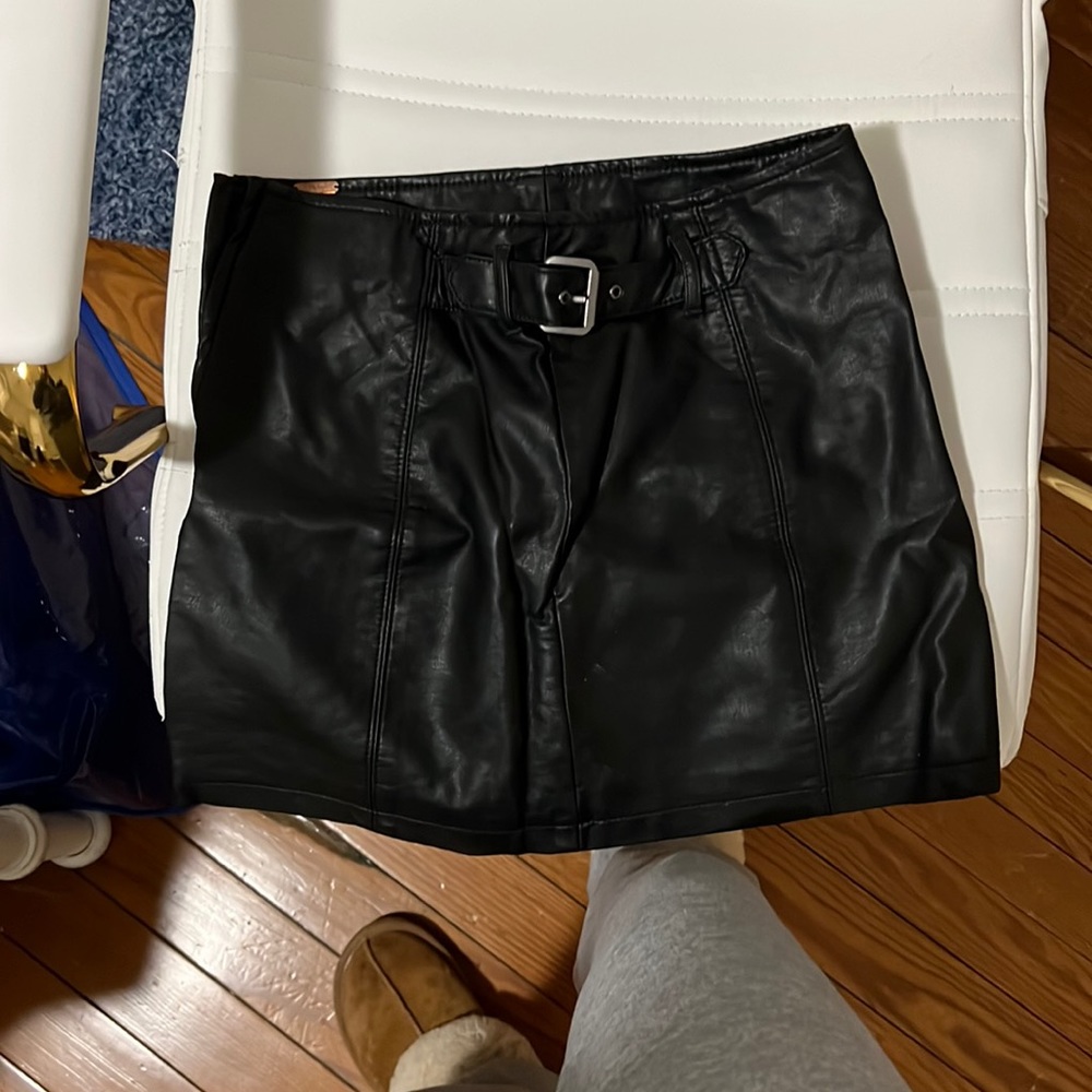 leather free people skirt